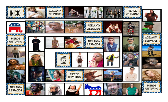 Stereotypes Spanish Legal Size Photo Board Game