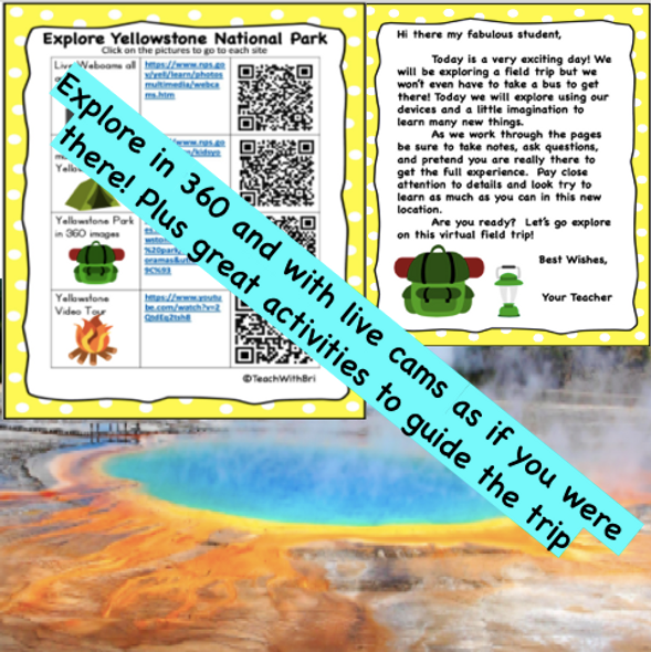 Google Drive Version- Yellowstone National Park Virtual Field Trip - Student Activities