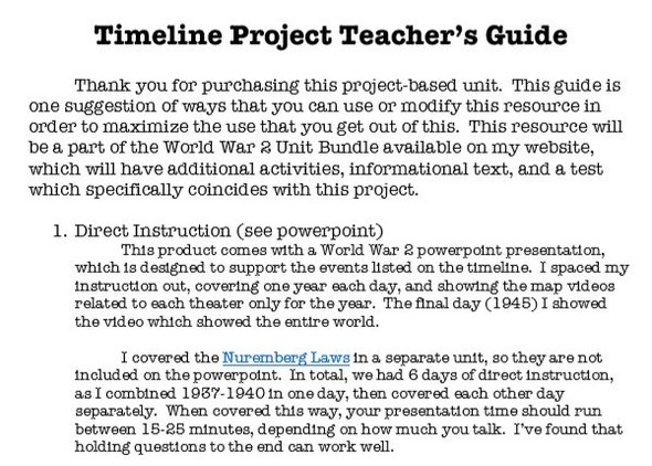 World War 2 Illustrated Timeline Unit