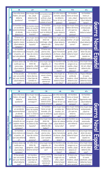 Advice Modals Spanish Legal Size Text Guerra Naval Board Game