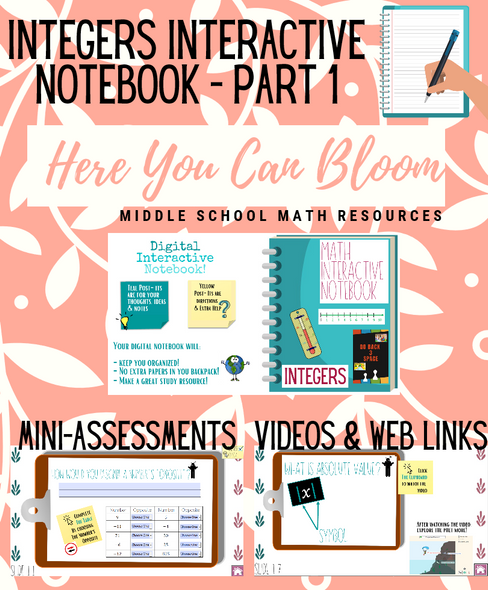 Interactive Student Notebook - Integers Part 1