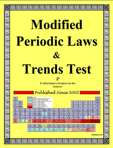 Modified Periodic Laws and Trends Test for Chemistry