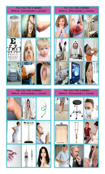 Doctors, Illnesses, and Injuries Spanish Legal Size Photo Tic-Tac-Toe or Bingo Card Game