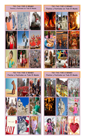 Holidays and Festivals Around the World Spanish Legal Size Photo Tic-Tac-Toe or Bingo Card Game