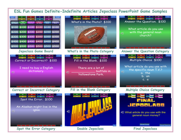 Definite-Indefinite Articles Jepoclass PowerPoint Game
