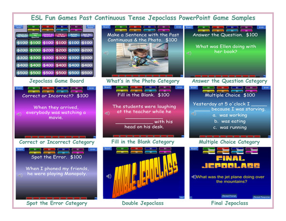 Past Continuous Tense Jepoclass PowerPoint Game