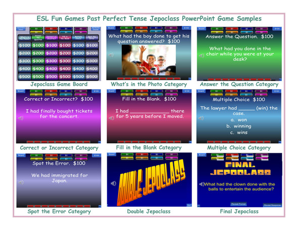 Past Perfect Tense Jepoclass PowerPoint Game