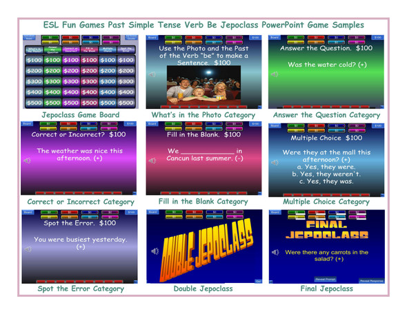 Past Simple Tense Verb Be Jepoclass PowerPoint Game