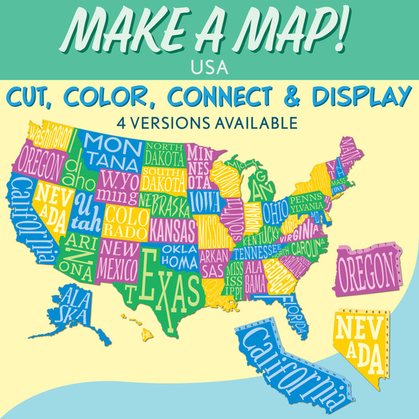 USA Make a Map! United States Interactive Bulletin Board Geography Activity