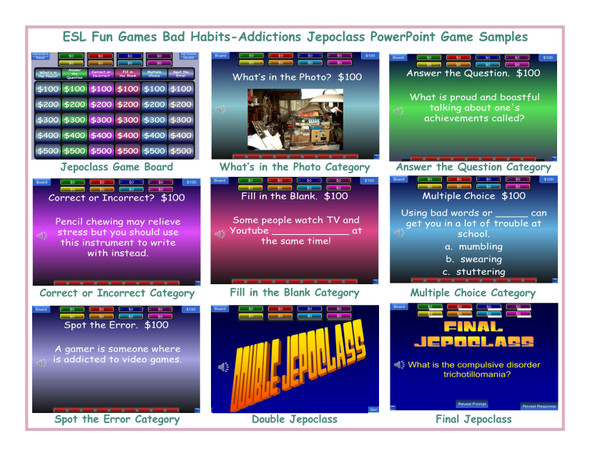 Bad Habits-Addictions Jepoclass PowerPoint Game