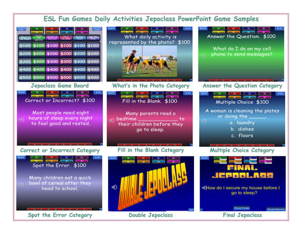 Daily Activities Jepoclass PowerPoint Game