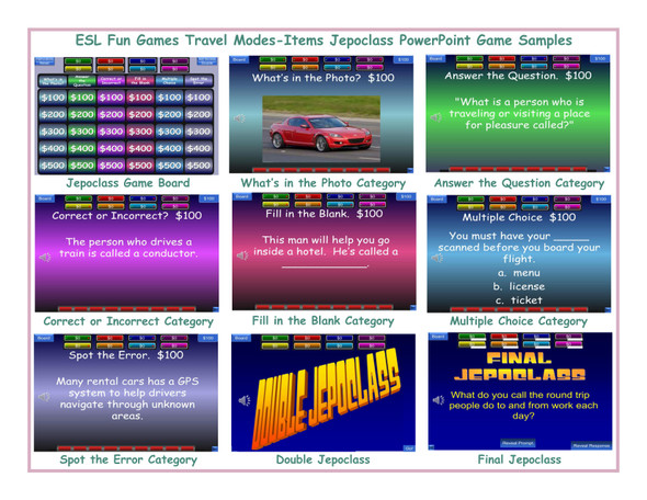 Travel Modes-Items Jepoclass PowerPoint Game