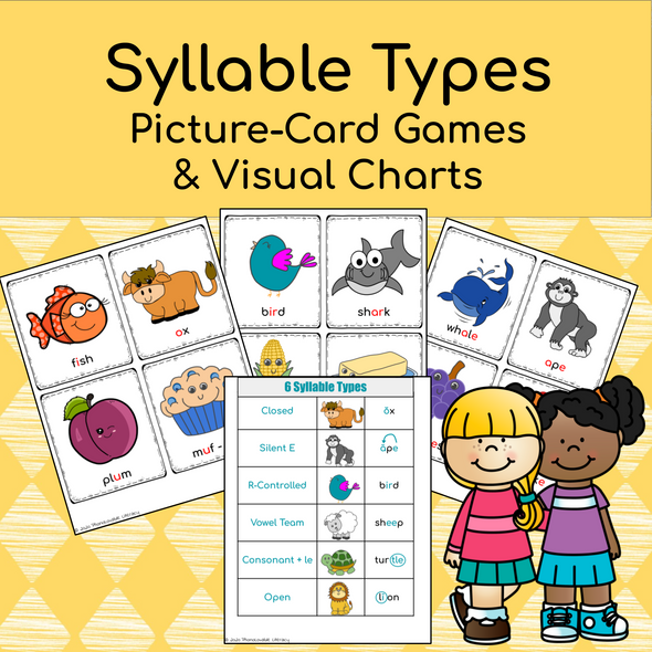 Syllable Types: Picture-Card Games & Visual Reference Charts