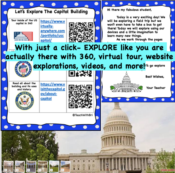 Capitol Building Washington DC  Virtual Field Trip
