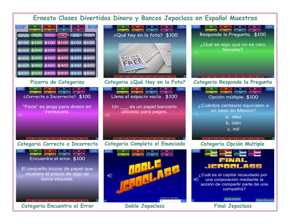 Money and Banking Spanish Jepoclass PowerPoint Game