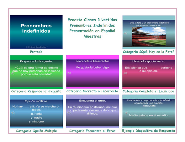 Indefinite Pronouns Spanish PowerPoint Presentation