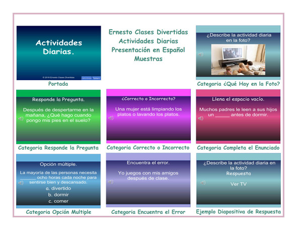 Daily Activities Spanish PowerPoint Presentation