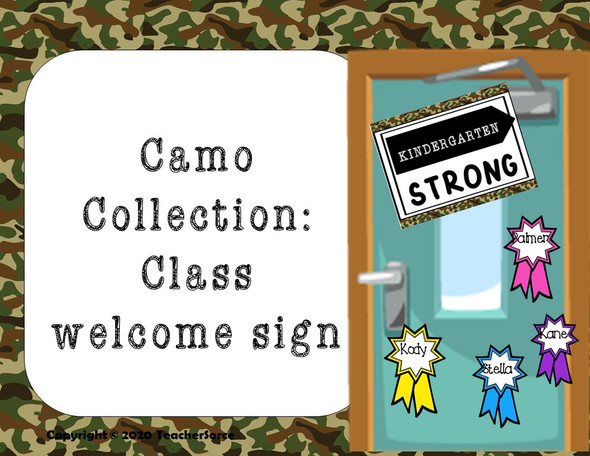 Camouflage Collection: Welcome Door Sign