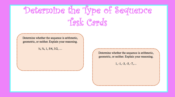 Determine the Type of Sequence Task Cards