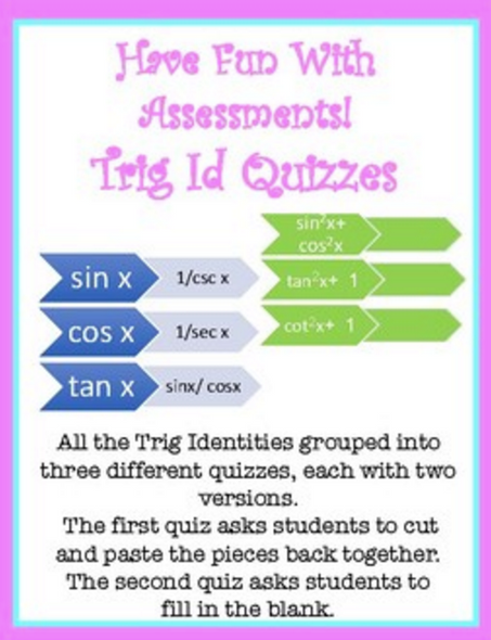 Fun Assessments of all the Trig Identities