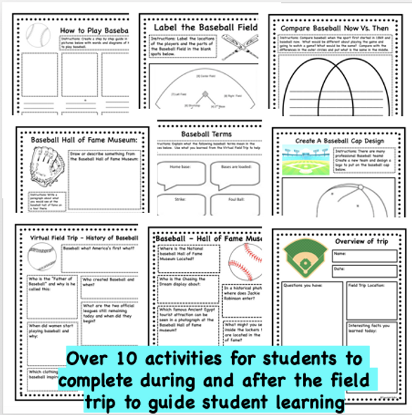 Virtual Field Trip to the Baseball Stadium- History and About the Game- Distance PE Lesson