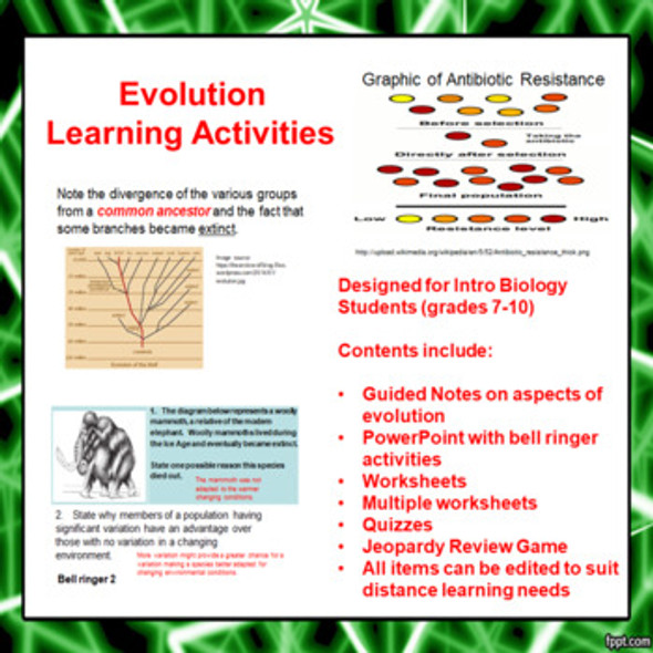 Evolution Learning Activities (Distance Learning)