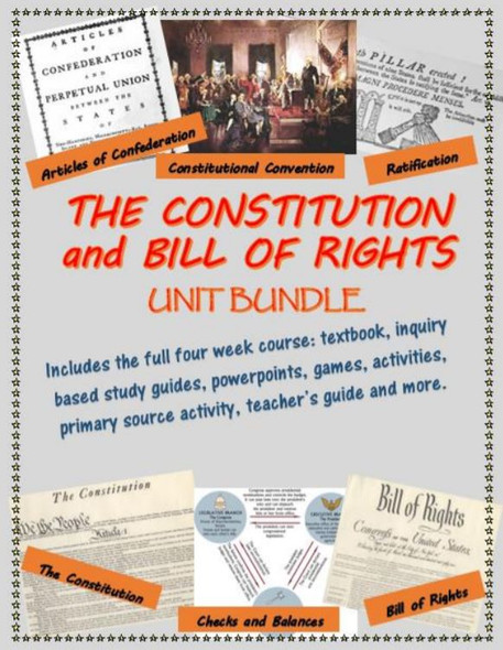   The Constitution and Bill of Rights unit bundle, including text