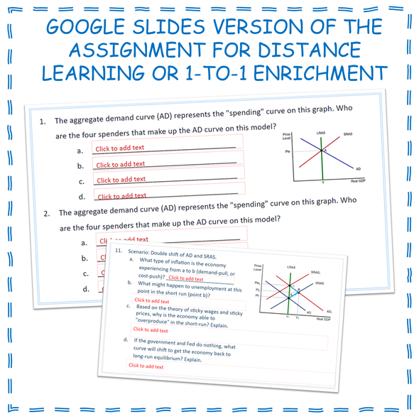 Aggregate Supply and Demand Worksheet Distance Learning Google Slides