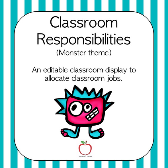 Monster Classroom Helper Chart