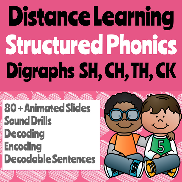 Distance Learning Phonics Digraphs SH, CH, TH, & CK (Remote Ready Resource)