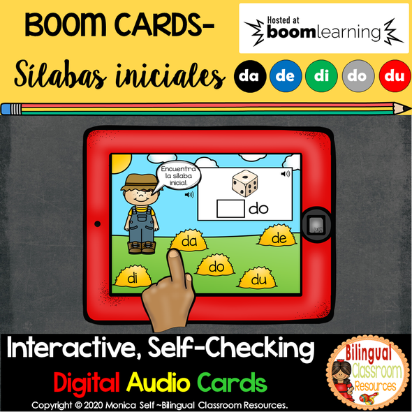 BOOM Cards Sílabas iniciales-da, de, di, do, du (Distance Learning)