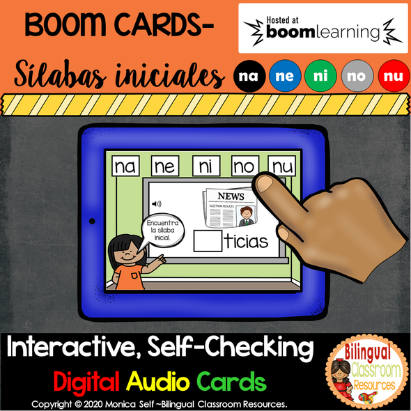 BOOM Cards Sílabas iniciales-na, ne, ni, no, nu (Distance Learning)