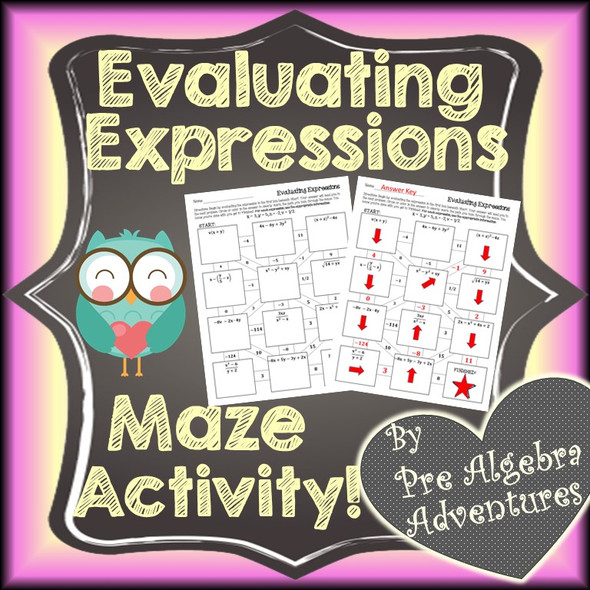 Evaluating Expressions Maze Activity