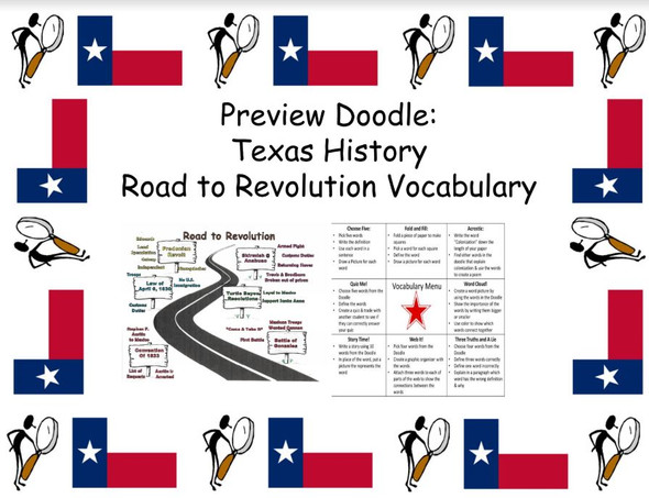 Texas History: Vocabulary Preview Doodle: Road to Revolution