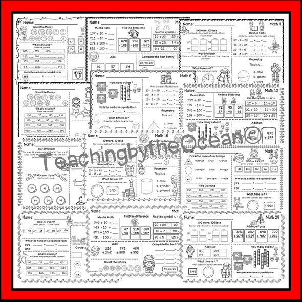 2nd Grade Morning Work - Math - Christmas