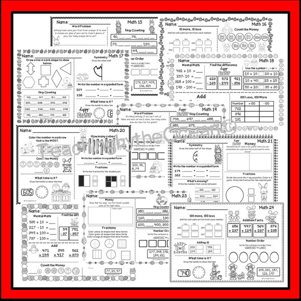2nd Grade Morning Work – Math – Easter