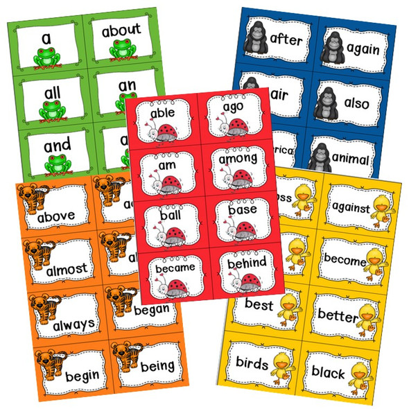 Fry's Sight Words Cards - Animal Themed BUNDLE