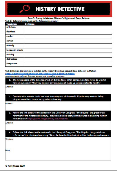 Case 5 Women's Rights Bicycle Face and Dress Reform