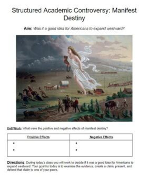 Structured Academic Controversy: Manifest Destiny Distance Learning