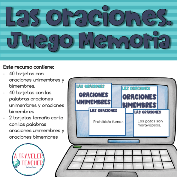 Las Oraciones Juego Memoria (Memory Game Complete Sentences in Spanish)