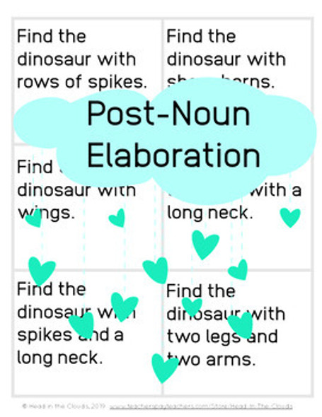 Post-Noun Elaboration: Dinosaurs & Dragons