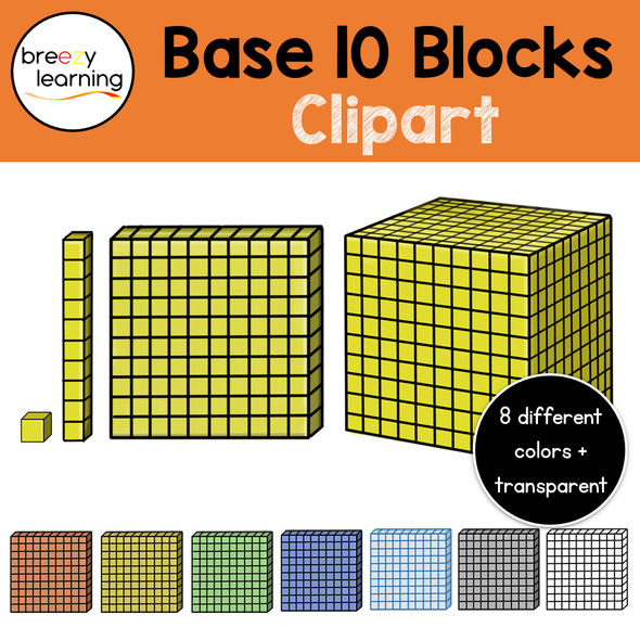 Base Ten Blocks/Isometric/MAB Clipart