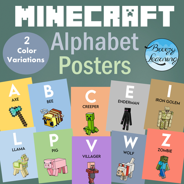 Minecraft Alphabet Posters/Flashcards