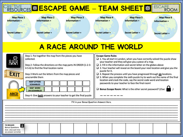 Statistics Math -  Escape room 