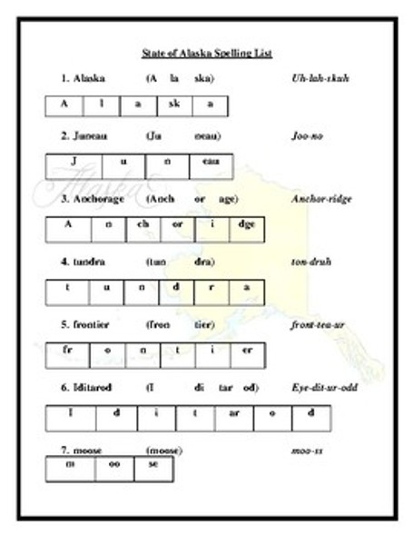 U.S. West Region Spelling Lists