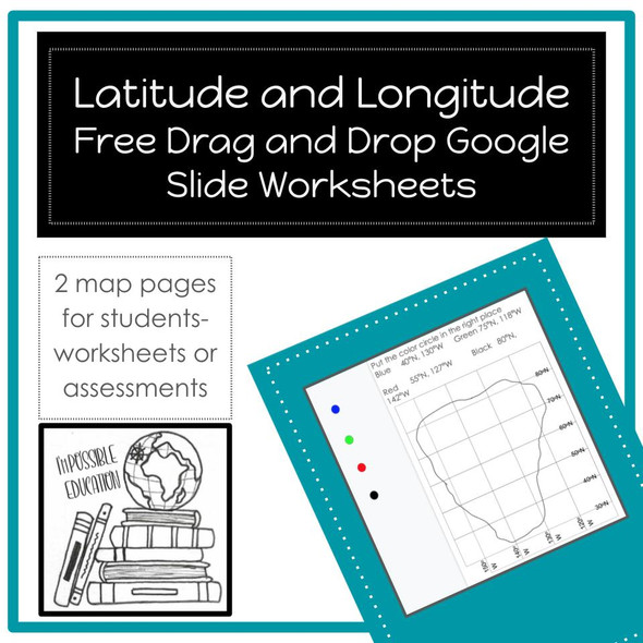 Latitude and Longitude Worksheets- Digital Drag and Drop - FREE