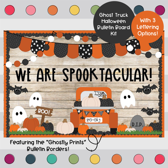 Spooktacular - Ghost Truck Halloween Bulletin Board Kit