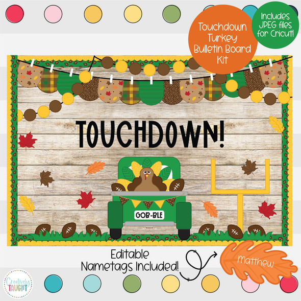 Touchdown! Football Truck- Thanksgiving Themed Bulletin Board