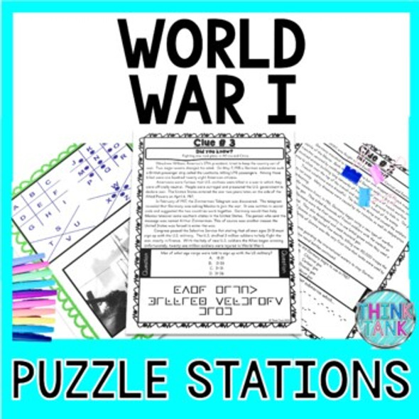 World War I PUZZLE STATIONS: Woodrow Wilson, Treaty of Versailles, Allied Powers