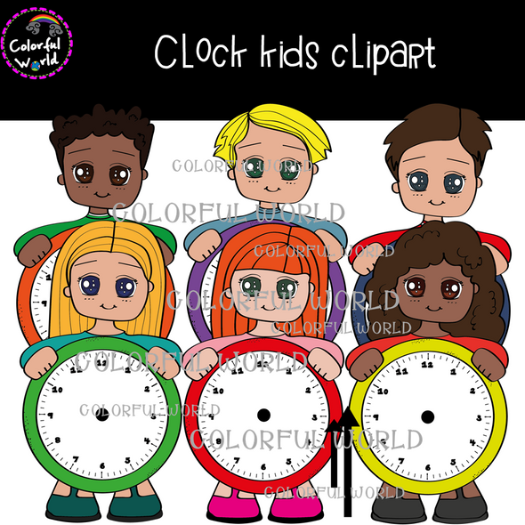 Clock kids clipart